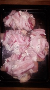 bacon wrapped chicken before cooking