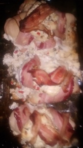 Ricotta stuffed chicken with bacon